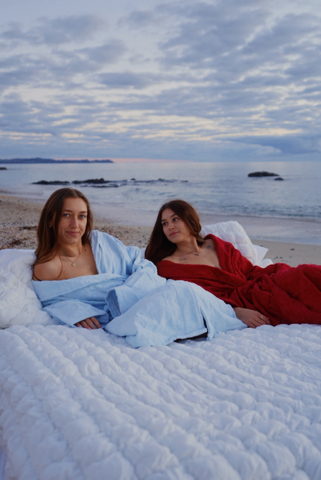 Powder blue Hibiscus towel Robe