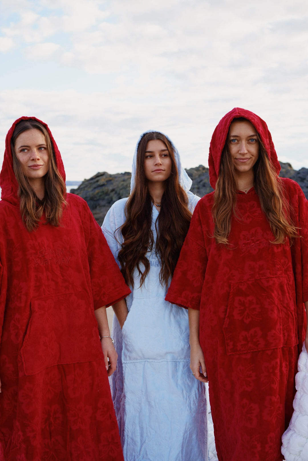 Cherry Red Hibiscus hoodie towel