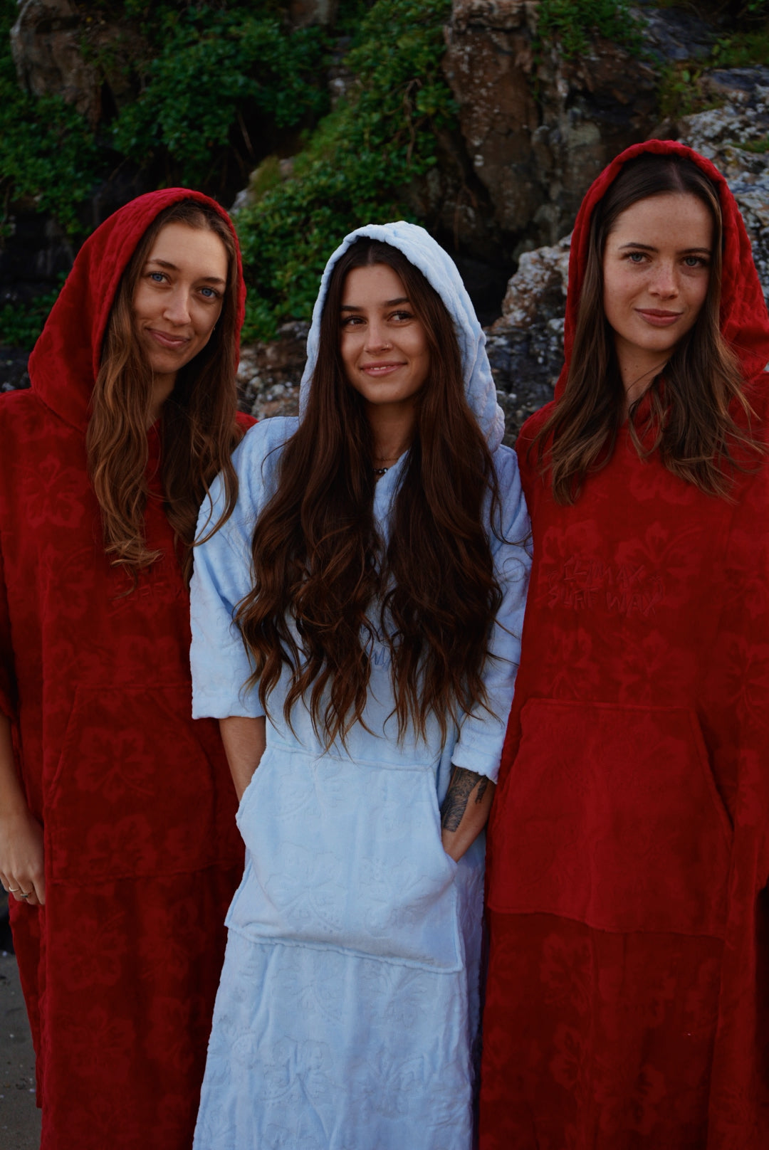 Cherry Red Hibiscus hoodie towel