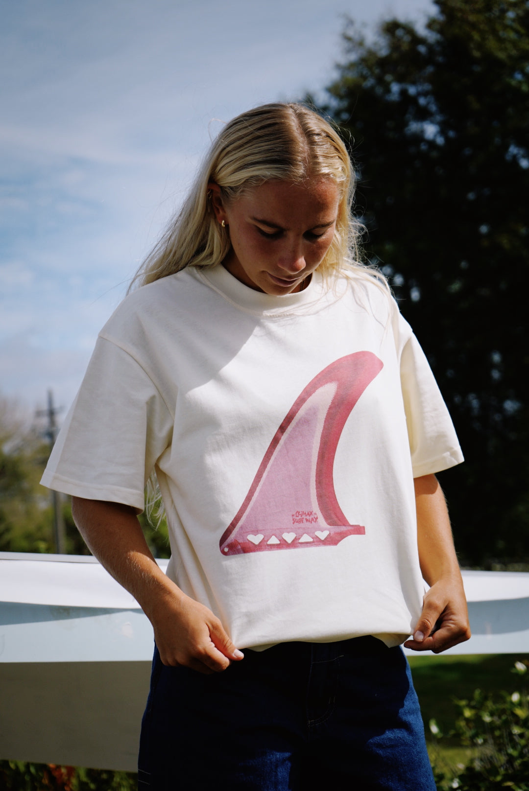 Single fin over sized tee
