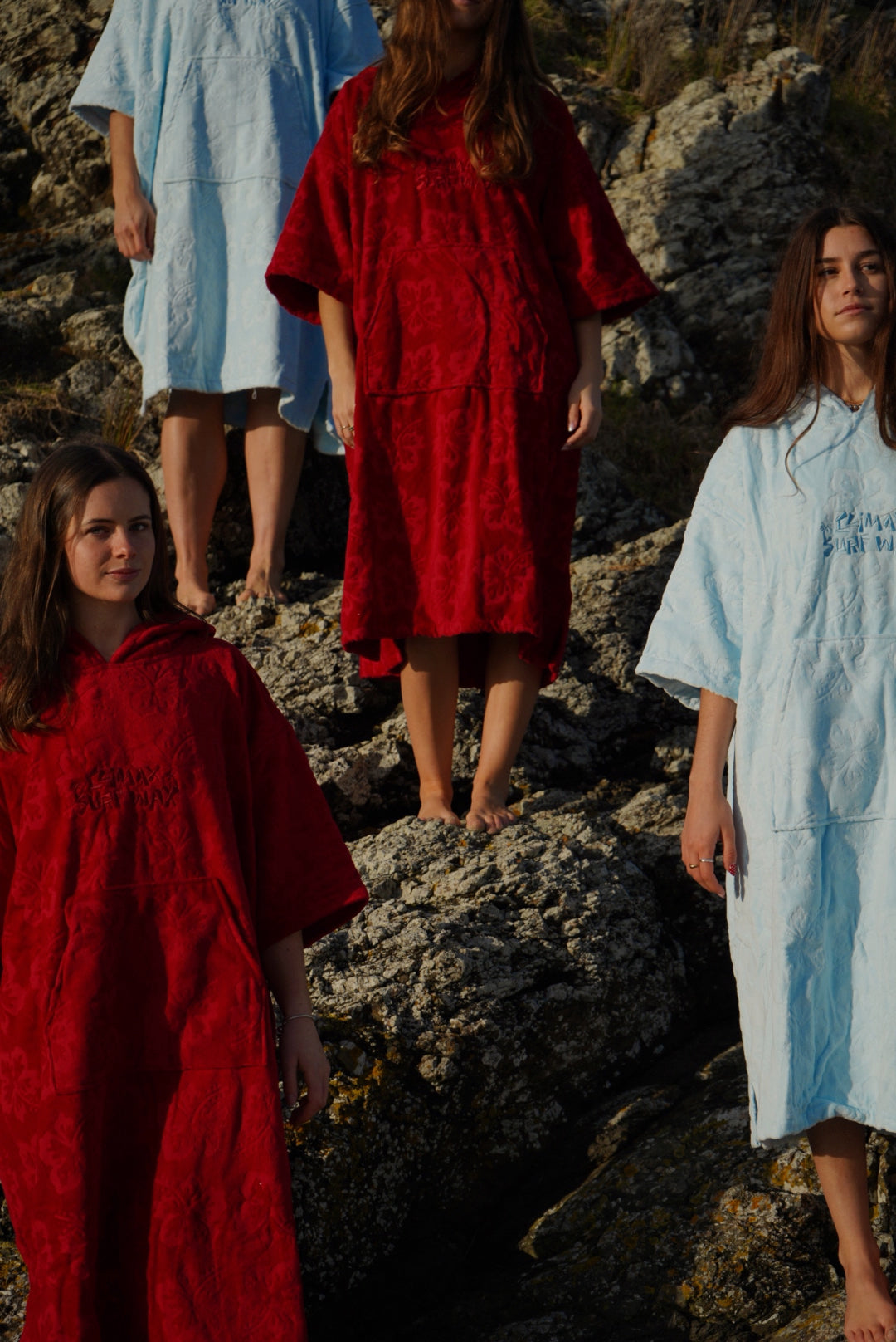 Cherry Red Hibiscus hoodie towel