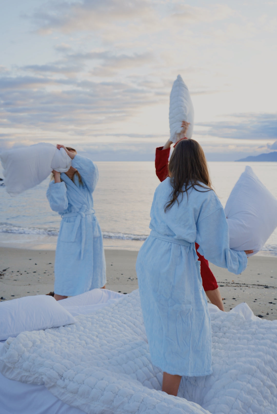 Powder blue Hibiscus towel Robe
