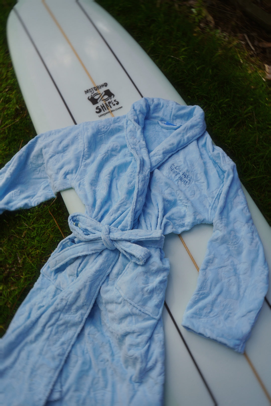 Powder blue Hibiscus towel Robe