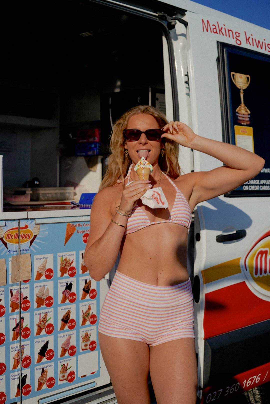 Amy toweling triangle bikini top