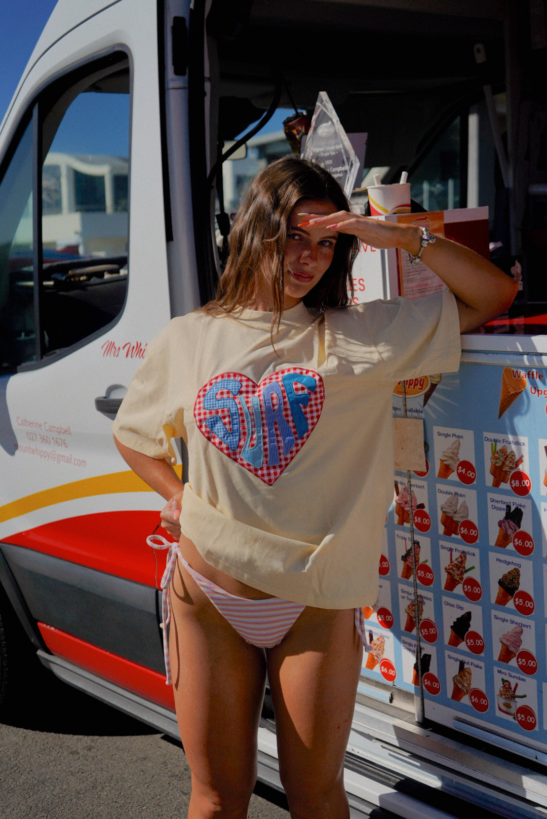 Love and waves patchwork tee